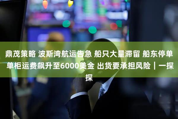 鼎茂策略 波斯湾航运告急 船只大量滞留 船东停单 单柜运费飙升至6000美金 出货要承担风险︱一探