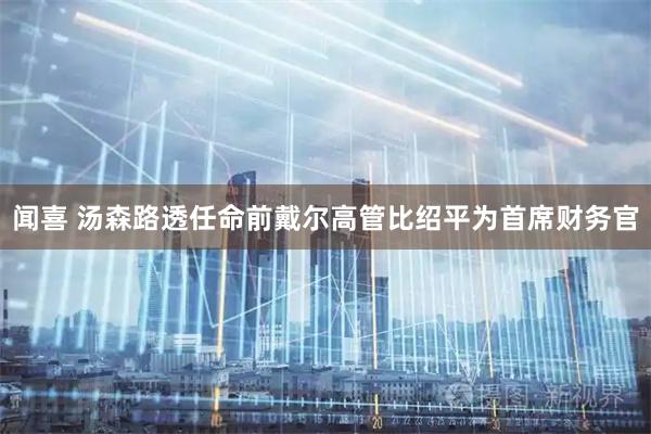 闻喜 汤森路透任命前戴尔高管比绍平为首席财务官